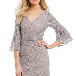Calvin Klein Lace Sequin Bell Sleeve Gown - NWT - Cocktail Party Wedding Dress